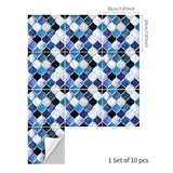 funlife Peel and Stick Thick Flat Glossy Kitchen Tile Backsplash, Self-Adhesive Wall Tile Stickers for Home Decor, Ocean Blue Vine Mosaic