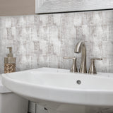 Funlife®|White Wood Grain Wall Tiles Sticker