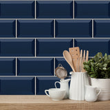 Funlife®|Navy Blue Wall Tile Sticker