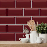 Funlife®|Ruby Red Wall Tile Sticker