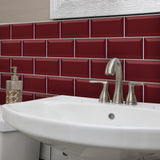 Funlife®|Ruby Red Wall Tile Sticker