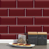 Funlife®|Ruby Red Wall Tile Sticker