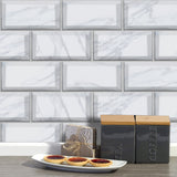 Funlife®|White  Marble Wall Tile Sticker