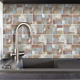 Funlife®|Painted Brushed Brick  Wall Tile Sticker