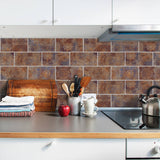 Funlife®|Warm Metal Vintage Brick Wall Tile Sticker