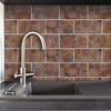 Funlife®|Warm Metal Vintage Brick Wall Tile Sticker