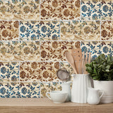 Funlife®|Royal Grunge Floral Wall Tile Sticker