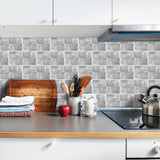 Funlife®|Light Gray Cement Brick Wall Tile Sticker