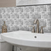 Funlife®|Light Gray Cement Brick Wall Tile Sticker