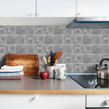 Funlife®|Gray Cement Brick Wall Tile Sticker