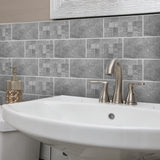 Funlife®|Gray Cement Brick Wall Tile Sticker