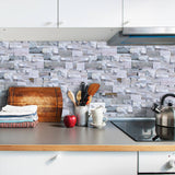 Funlife®|Light Grey Stone Brick Wall Tile Sticker