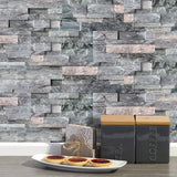 Funlife®|Dark Grey Stone Brick Wall Tile Sticker