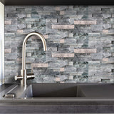 Funlife®|Dark Grey Stone Brick Wall Tile Sticker