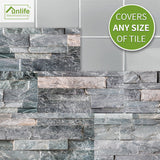 Funlife®|Dark Grey Stone Brick Wall Tile Sticker