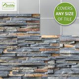 Funlife®|Rustic Stone Brick Wall Tile Sticker