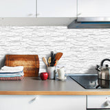 Funlife®|White Stone Brick Wall Tile Sticker