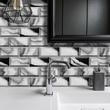 Panda Marble Peel and Stick Tile Sticker | Urban Brick[TM] | Funlife®