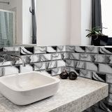 Panda Marble Peel and Stick Tile Sticker | Urban Brick[TM] | Funlife®