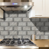 Lenox Gray Matte Marble Tile Sticker | Urban Brick[TM] | Funlife®