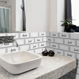 Mix Bathroom Marble Tile Sticker | Urban Brick[TM] | Funlife®