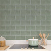 funlife Peel and Stick PVC Backsplash Tile Stickers for Kitchen Wall Decor, 11.81"x5.91" Sage Green