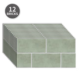 funlife Peel and Stick PVC Backsplash Tile Stickers for Kitchen Wall Decor, 11.81"x5.91" Sage Green